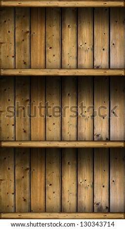 Empty Vintage Rustic Wooden Shelves. Grungy Background Stock Photo ...