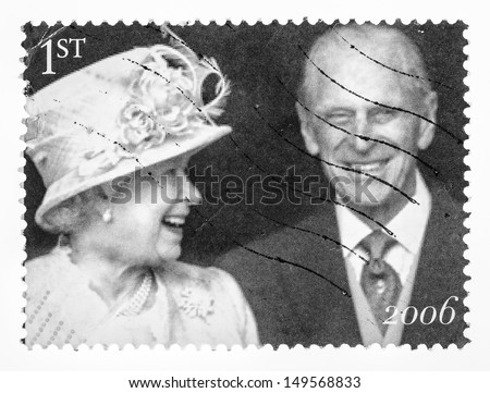 UNITED KINGDOM - CIRCA 2006: Queen Elizabeth II and the Duke of Edinburgh Prince Philip leave St Pauls Cathedral, the Diamond Wedding Anniversary (1947-2007), circa 2006