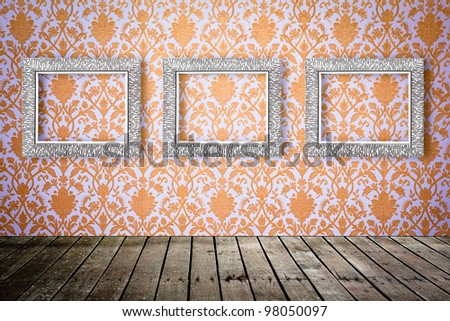 flower pattern in traditional Thai style art on wall