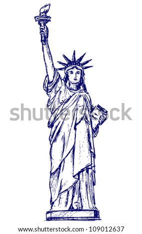 Statue Of Liberty In New York City. Raster Stock Photo 109012637 ...