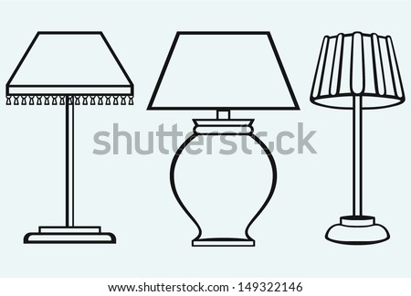 Reading-lamp isolated on blue background