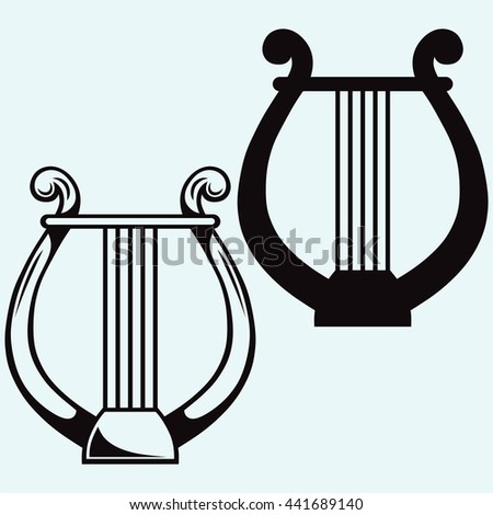 Lyre icon simple. Vector silhouettes