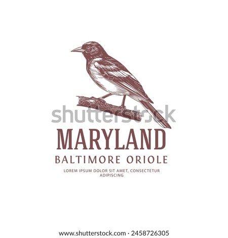 Maryland State Bird Logo Baltimore Oriole