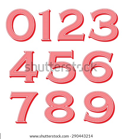 Vintage Numbers Set Stock Vector Illustration 290443214 : Shutterstock