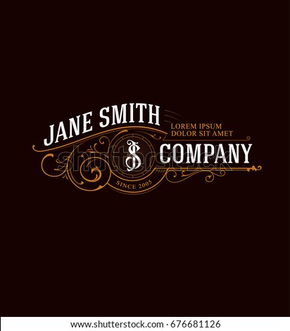 Vintage Logo with JS monogram