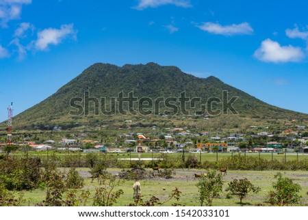 St Eustatius - The Quil is the largest vulcano of the Caribbean Netherlands. The Quill holds a tropical rainforst up and around the vulcano. The vulcane is a sleeping vulcano and not active Zdjęcia stock © 