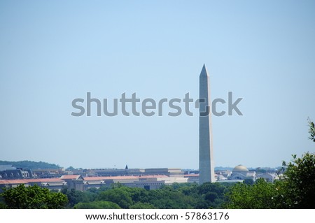 View from Arlington Cemetery over the skyline of the District of Columbia