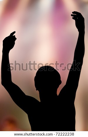 raising hands with colorful background