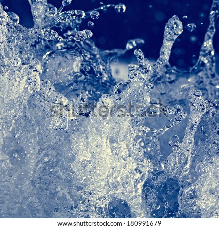 Toned image water splash background