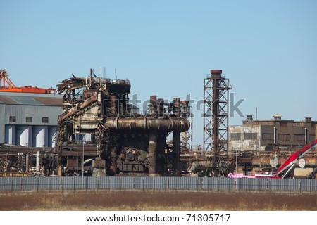 Blast furnace Steel plant being dismantled