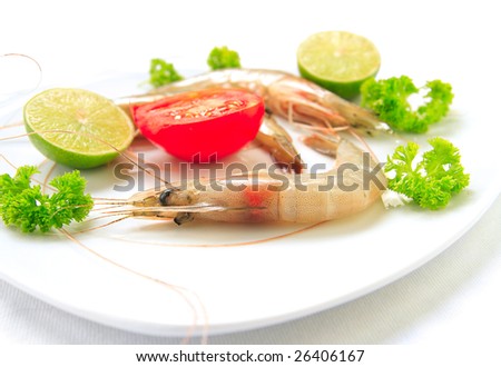 A dish of prawns