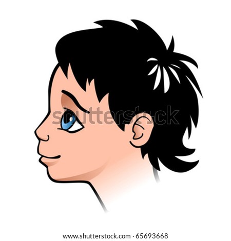 Half Face Child Looking Up. Vector Illustration. - 65693668 : Shutterstock