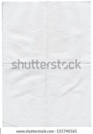 Isolated old white folded torn paper. Foto stock © 
