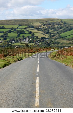 Country road to Widdecombe in the Moor, Dartmoor England.
