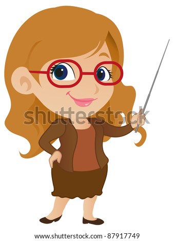 Cute Female Teacher Stock Vector Illustration 87917749 : Shutterstock