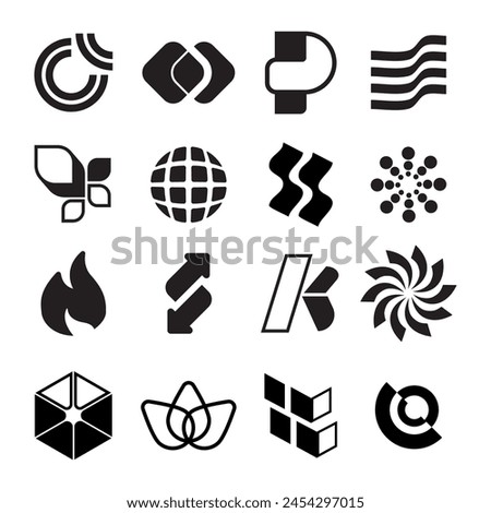 Black and white logo template icon symbol