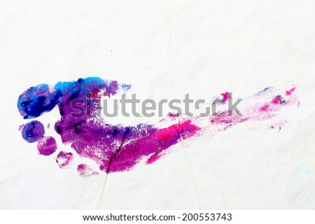 Colored foot imprint