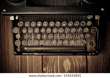 Vintage typewriter, touch-up in retro style