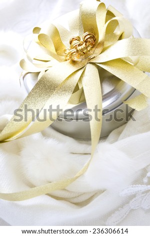 silver and gold color gift box for special occasion