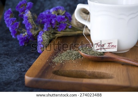 tea time tag on tea spoon