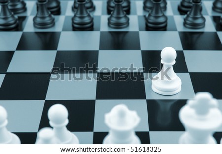 Chess.The first movement white. A logic board game