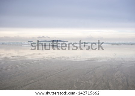 La Lanzada Beach, Pontevedra, Galicia, Spain. It is one of the top three beaches in Galicia
