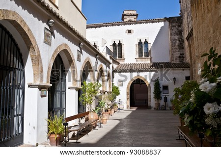 Small courtyard at San Juan del Hospital Church, Valencia, Spain