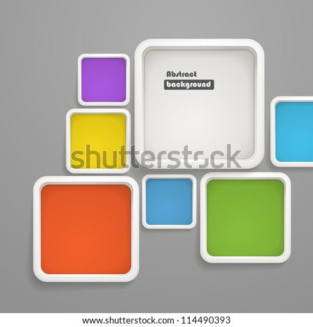 Abstract background of color boxes. Template for a text