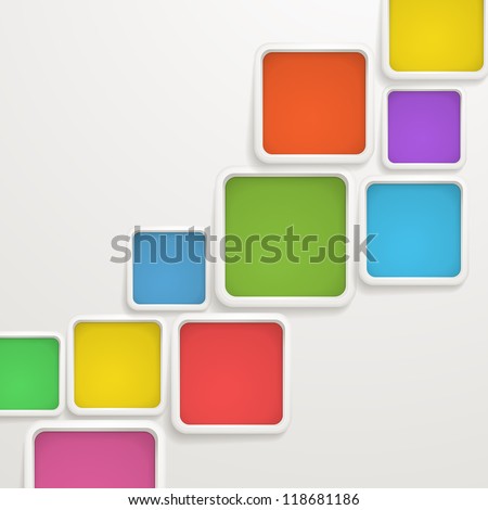 Abstract background of color boxes. Template for a text