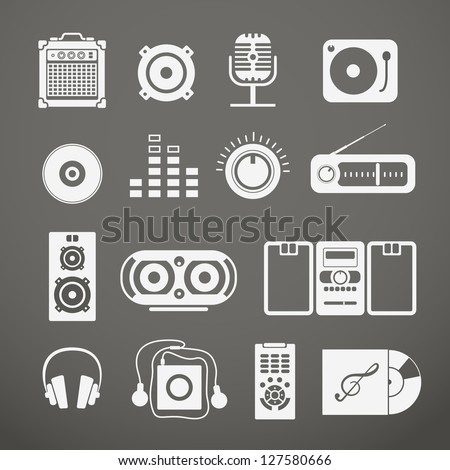 Audio equipment icons collection