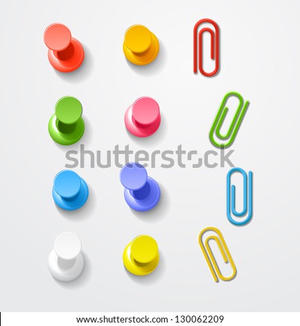 Color pins and clips collection