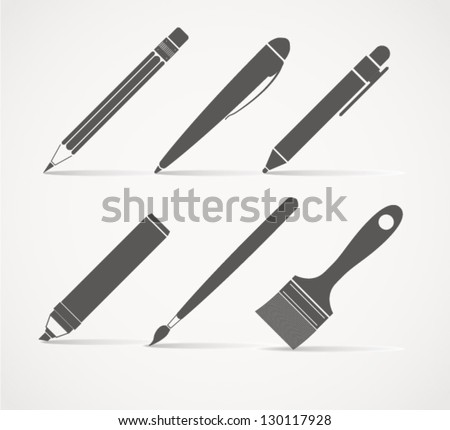 Paint and writing tools collection