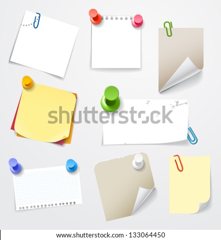 Collectionn of paper stickers. Template for a text