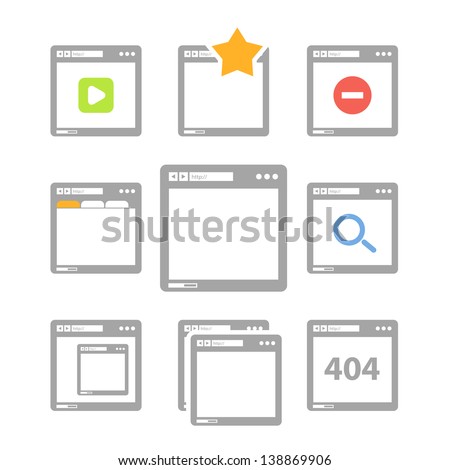 Web browser icons isolated on white