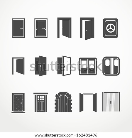 Different doors web icons collection