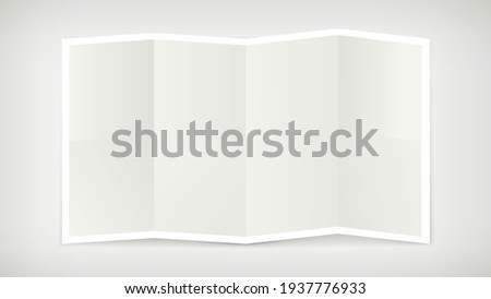 Folded map isolated with shadow. Template for a content