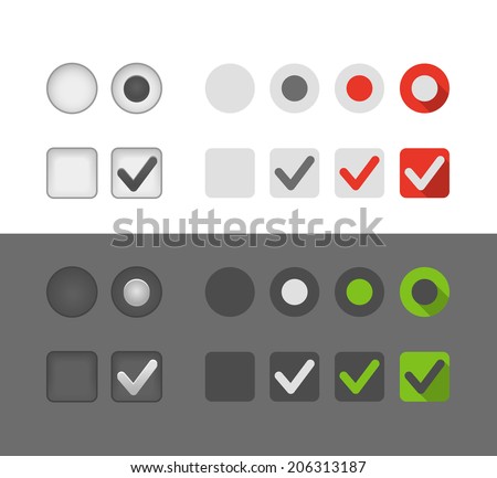 Different selection graphic buttons set