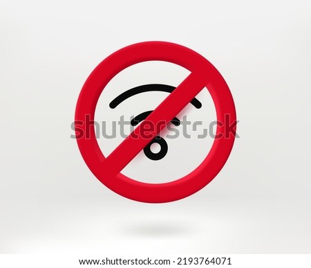 No internet connection concept with wifi icon. 3d vector illustration
