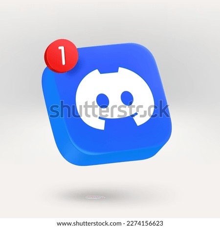 Mobile or web application icon with new message alert. 3d vector icon isolated on white background Сток-фото © 