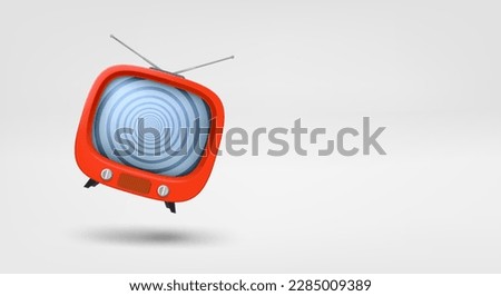 Classic tv. 3d vector banner with copy space