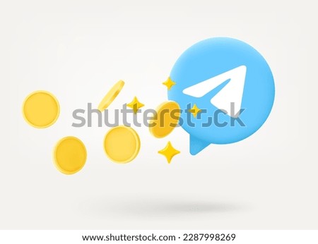 Receiving money via internet messenger. 3d vector illustration isolated on white background
