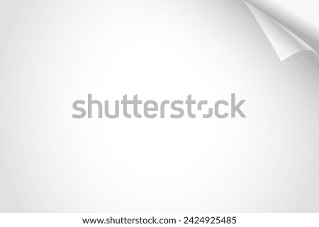 Blank paper sheet with bending top right corner. Vector illustration

