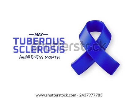 Tuberous sclerosis awareness month. Blue ribbon