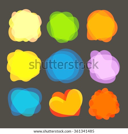 Different color blobs clip-art. Vector elements collection