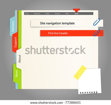 Web site template. Paper style