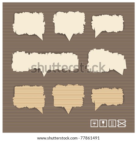 Paper style vector speech bubbles for the text