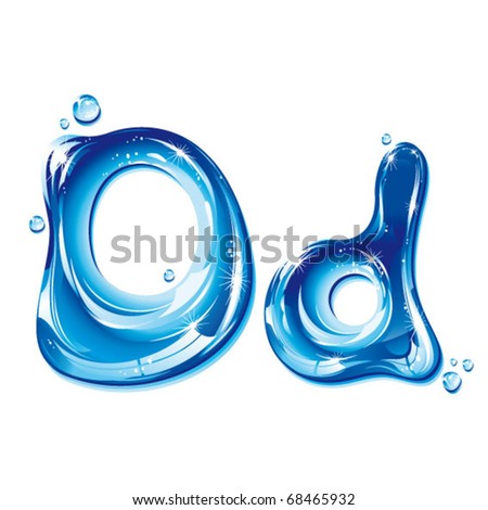 vector alphabetical water letter D