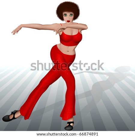 Vector illustration of jazz dancer on stage