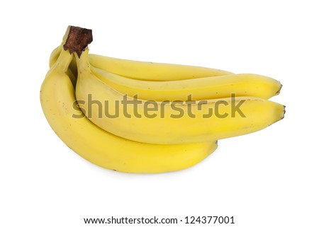 Sheaf of bananas isolated on white background