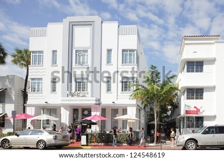 MIAMI - JANUARY 12: The Whitelaw Hotel located at 808 Collins is South Beach\'s hip, boutique hotel, offering the ultimate vacation experience at affordable rates January 12, 2013 in Miami, Florida.
